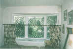 brass & bevels fixed living room windows