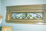 stained & leaded fixed stair landing window