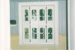 etched and painted bath windows