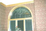 stained & custom beveled leaded circle top window