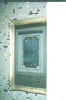 stained & beveled leaded bath casement window