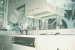 etched kitchen mirror backsplash - view 1