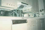 etched mirror kitchen backsplash - view 2